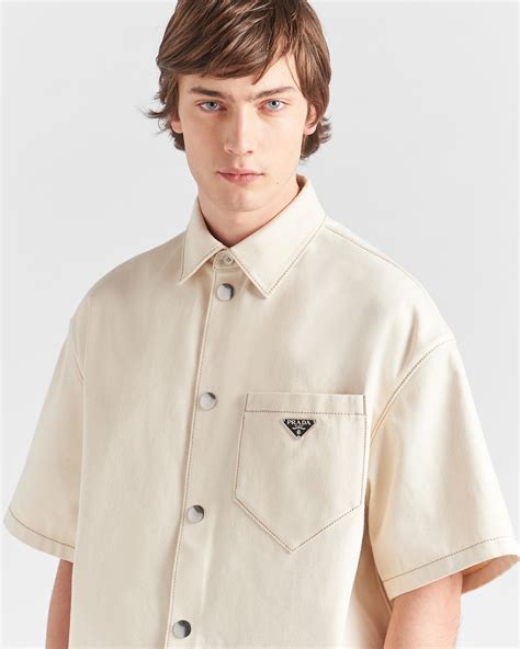 prada beige shirt|Beige Bull Denim Shirt .